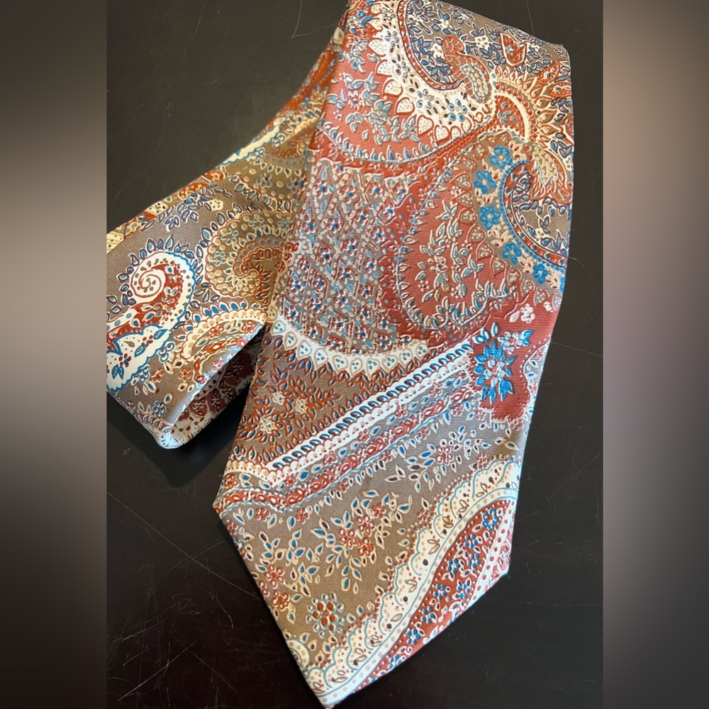 Dior Paisley Silk Tie - Orange and Blue by Christian Dior